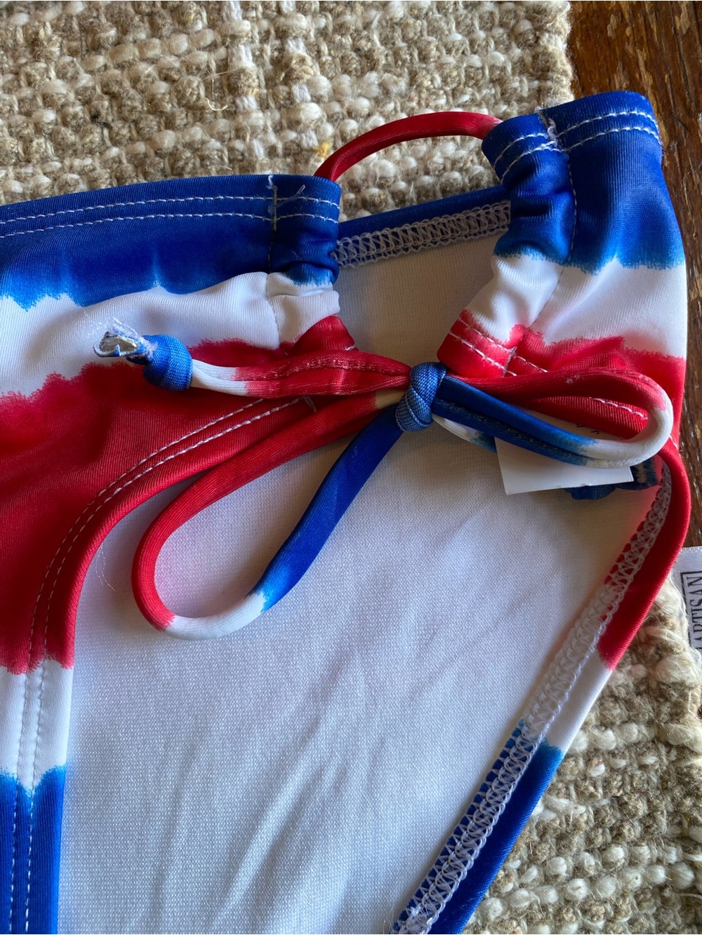Red, White & Blue Tie-Dye Bikini Set - Picture 3 of 7